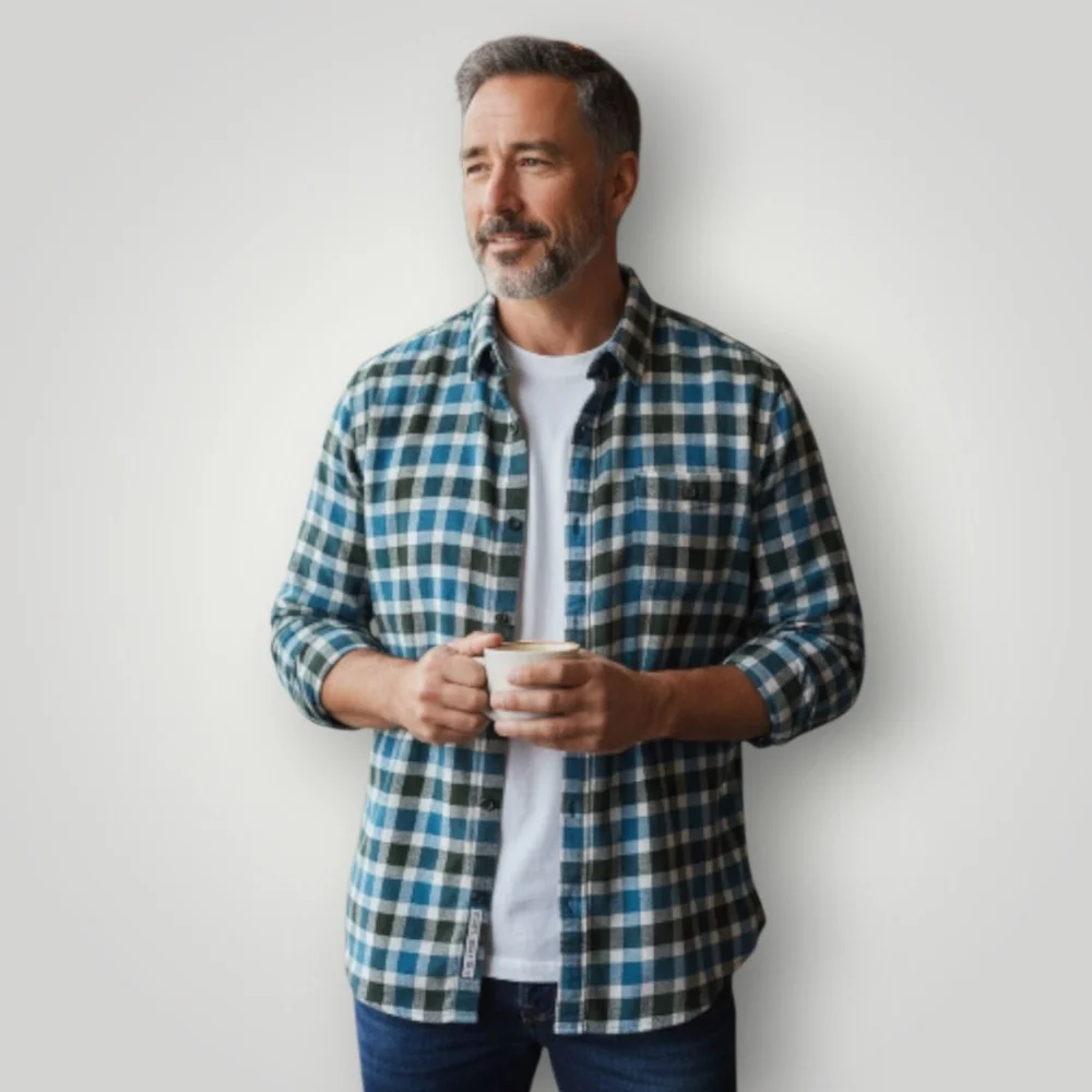 J.Crew Men’s Flannel Shirt Classic Fit‎ XL Blue Green Buffalo Check Plaid
